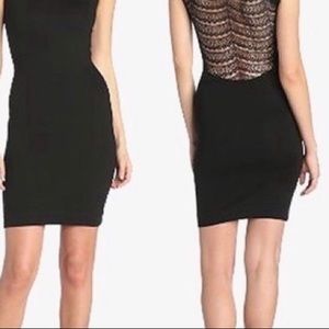 FRENCH CONNECTION | Bodycon Black Lace Back Dress